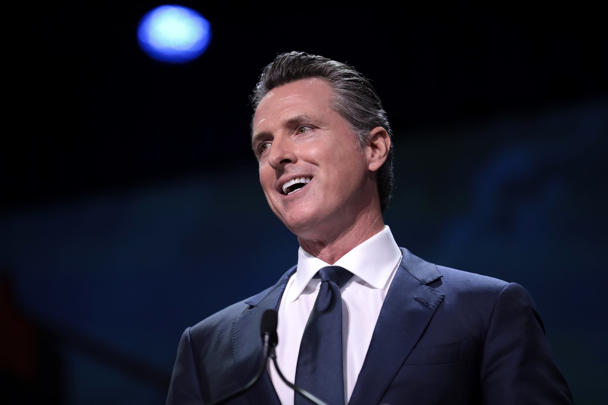 California Gov. Gavin Newsom announced guidelines allowing low-risk retail and industrial facilities to reopen starting Friday. (Gage Skidmore/Flickr)